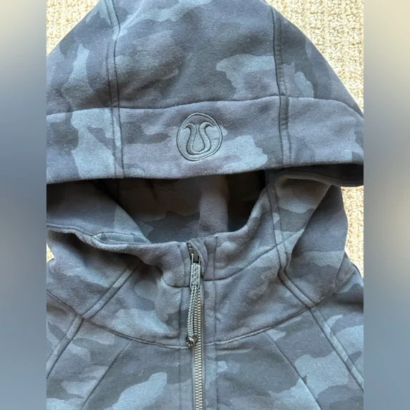 Lululemon Athletica gray and black camouflage scuba full zip hoodie - Picture 2 of 4